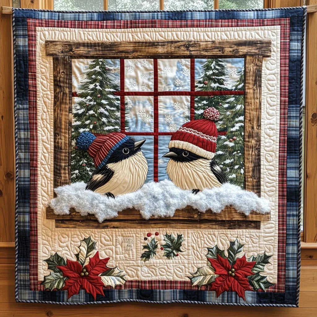 Chickadee Love Quilt Blanket