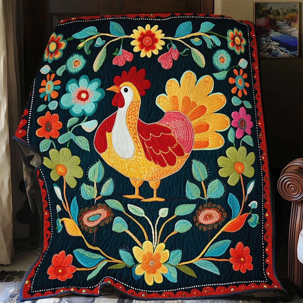 Chicken Melody Quilt Blanket