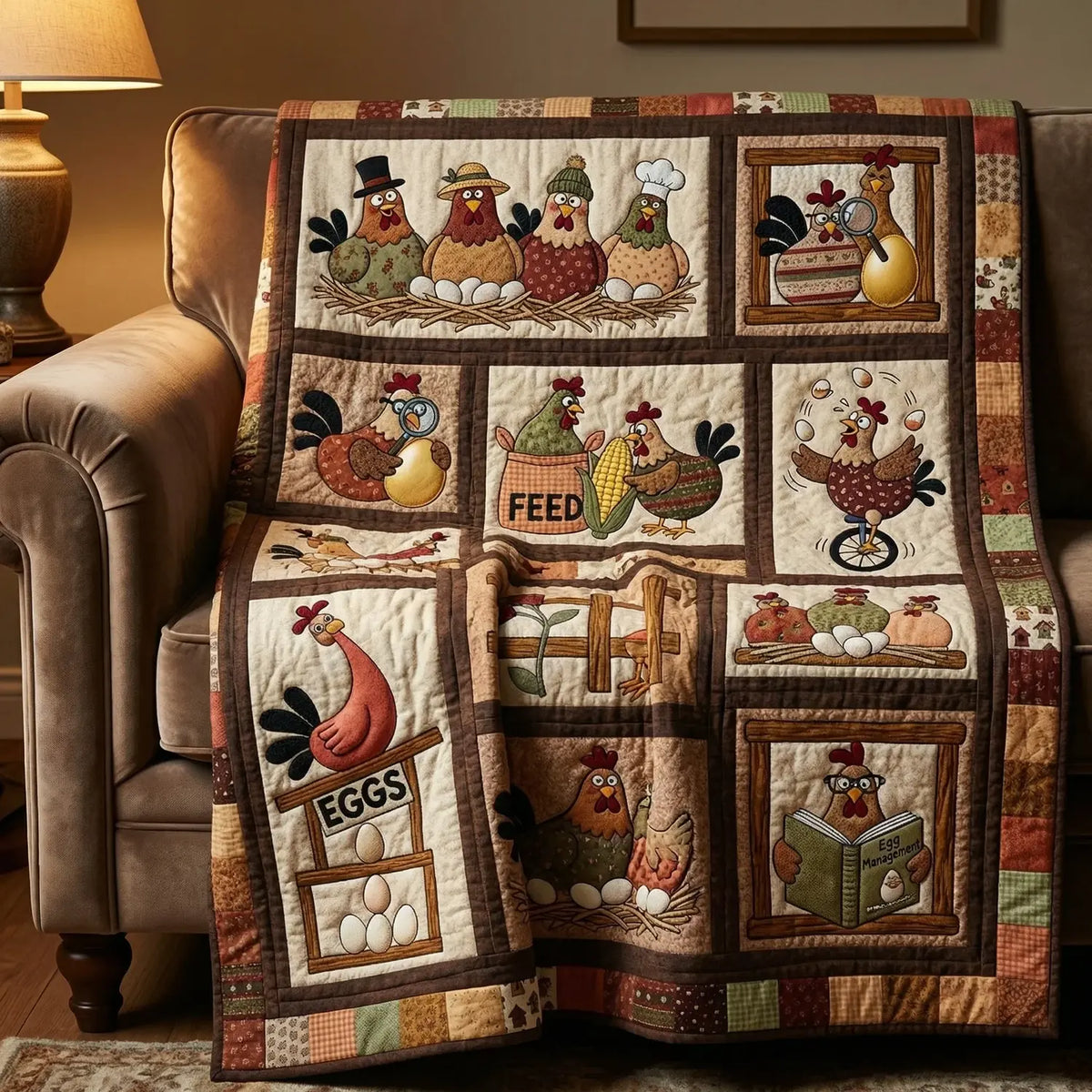 Chickens Quilt Blanket