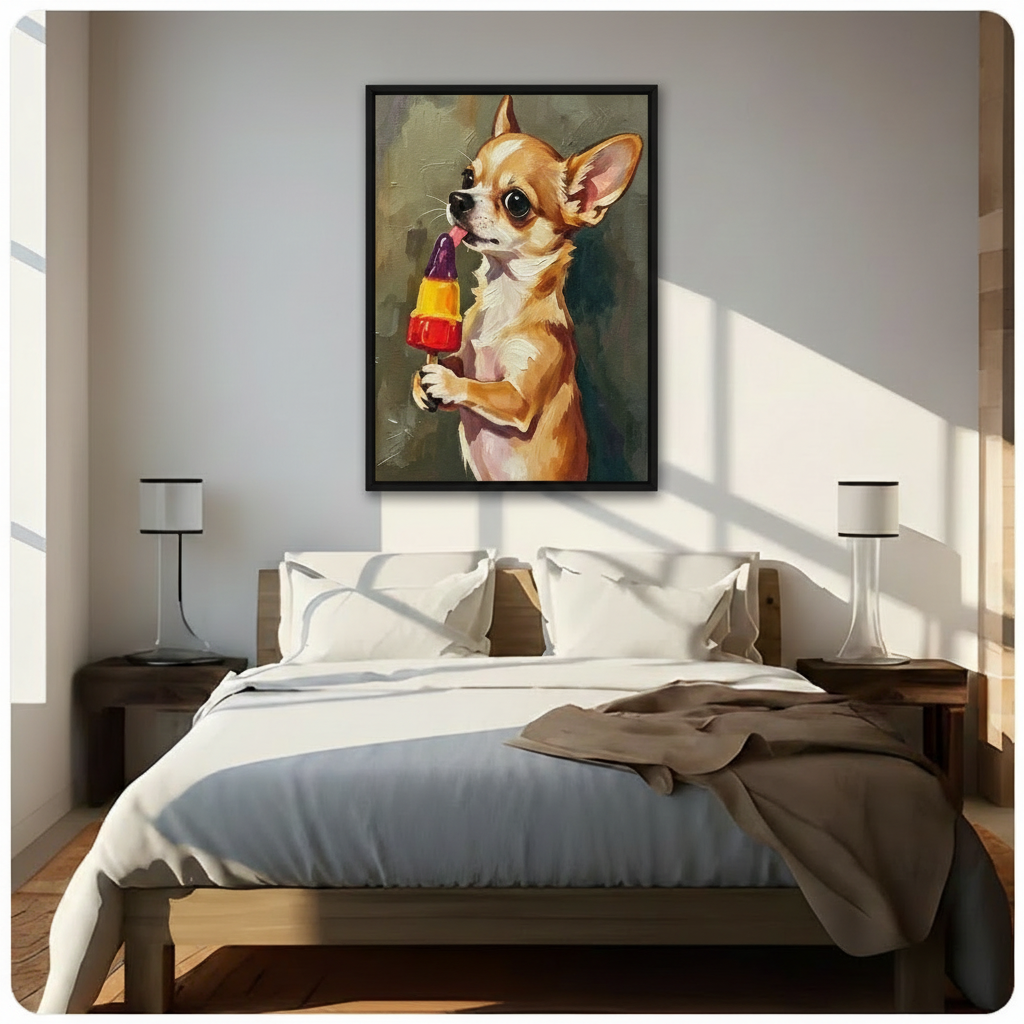 Chihuahua Popsicle Funny Dog Canvas Art Wall Art