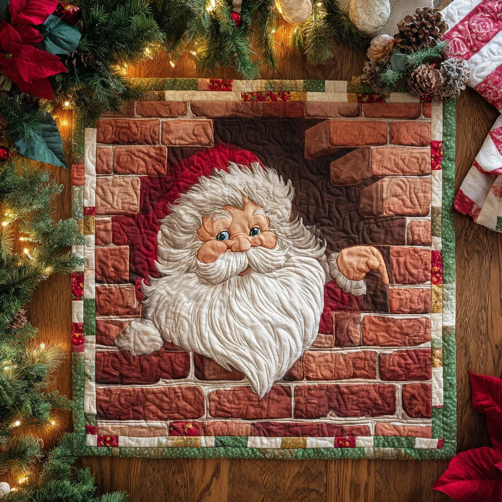 Chimney Claus Quilted Table Topper