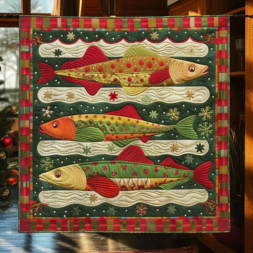 Christmas Fish Quilt Blanket