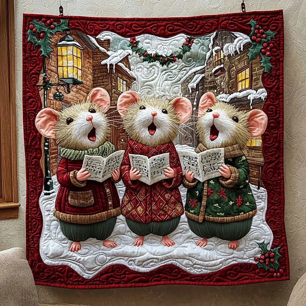 Christmas Mouse Choir Quilt Blanket