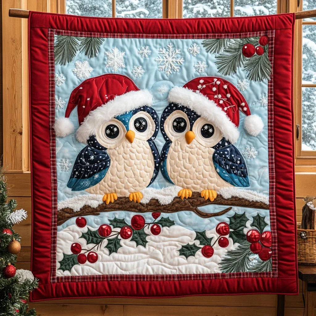 Christmas Owl Quilt Blanket