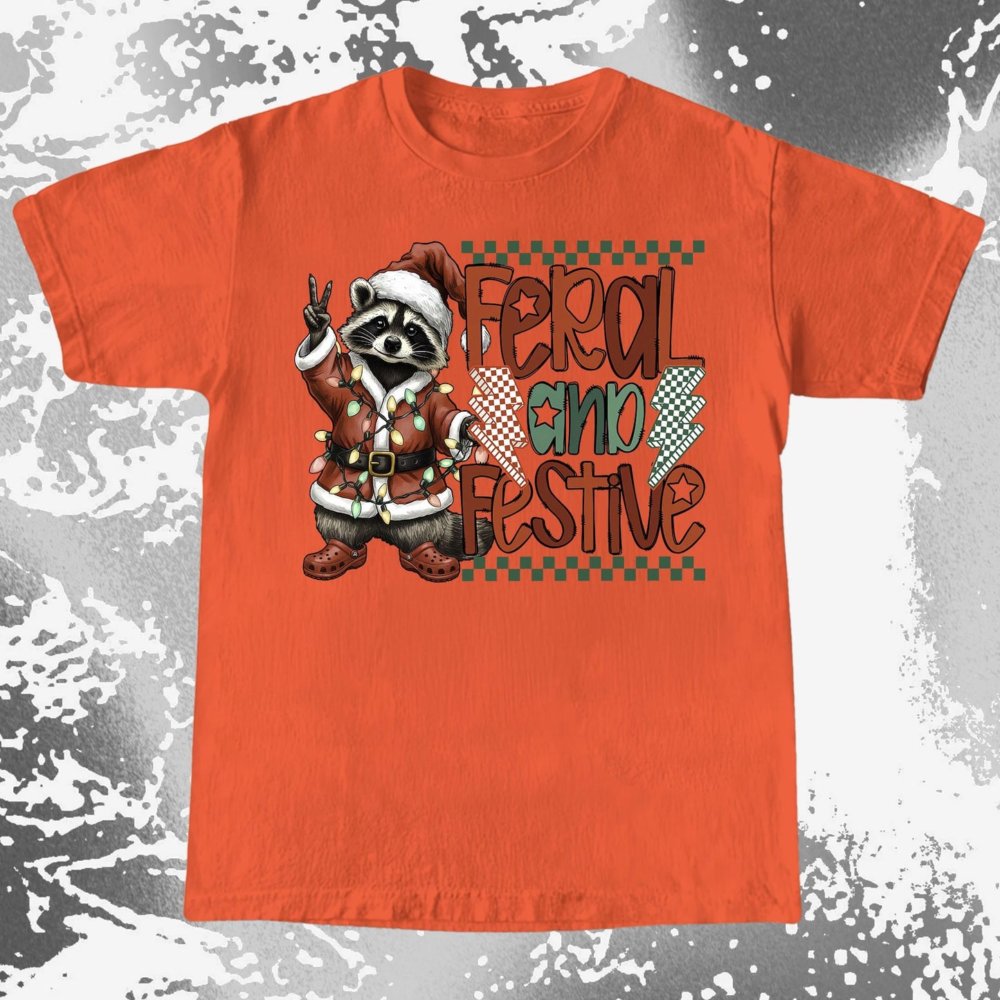 Feral And Festive Raccoon Christmas, funny meme tee gift (view 8)