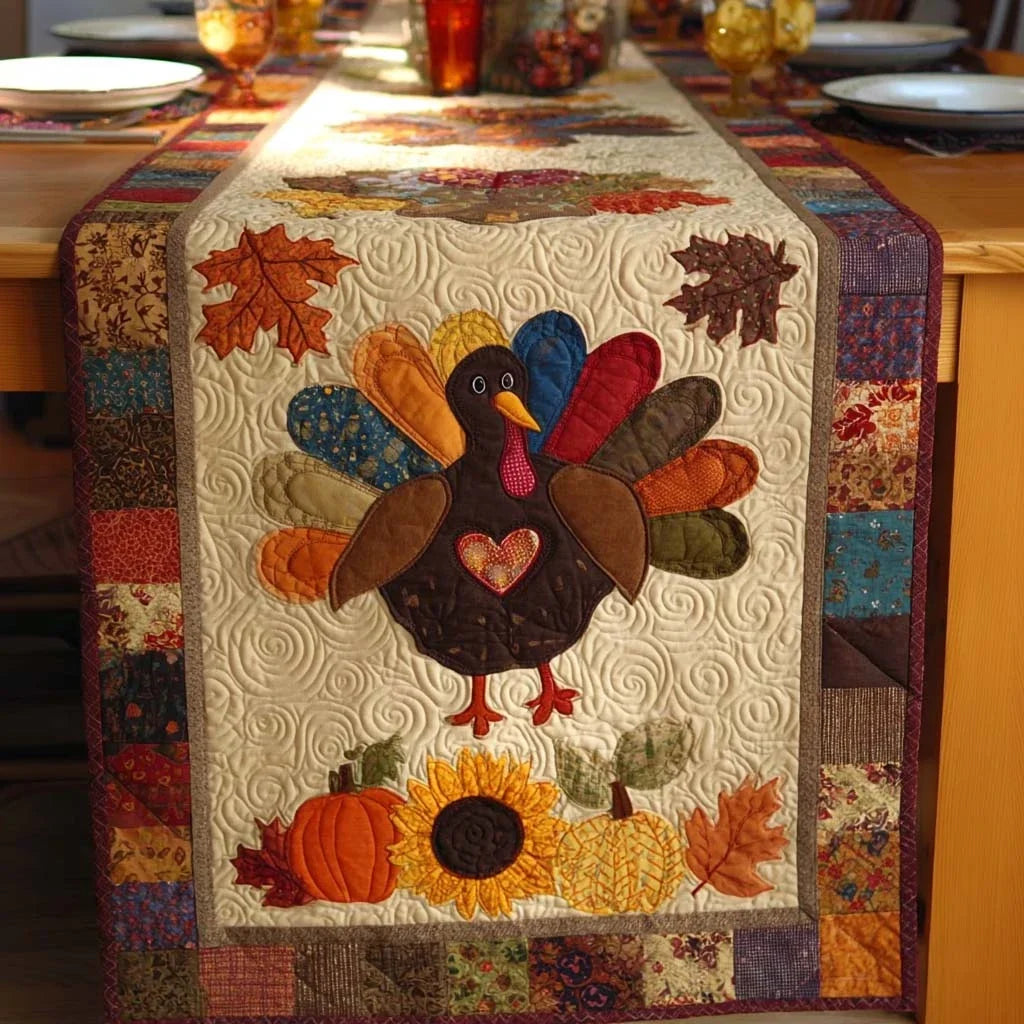Classic Turkey Quilted Table Runner