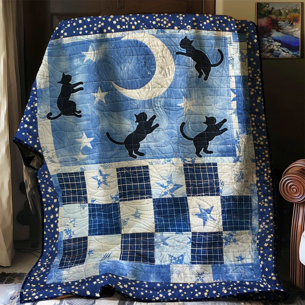 Climbing To The Moon Quilt Blanket