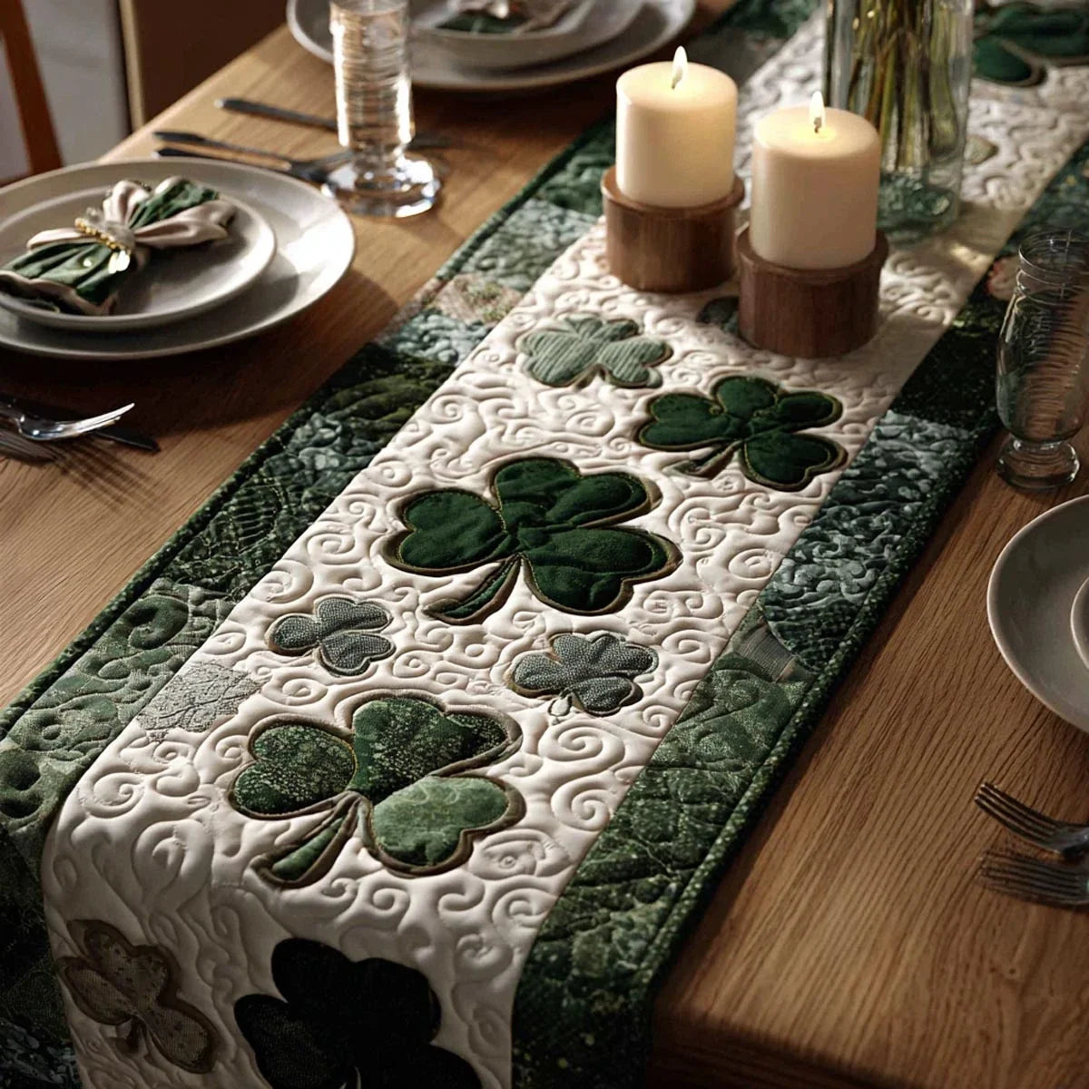 Clover Luck Quilted Table Runner