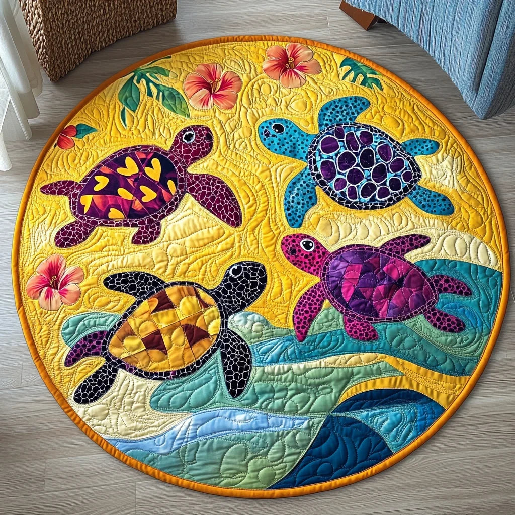 Coastal Serenity Quilted Round Mat
