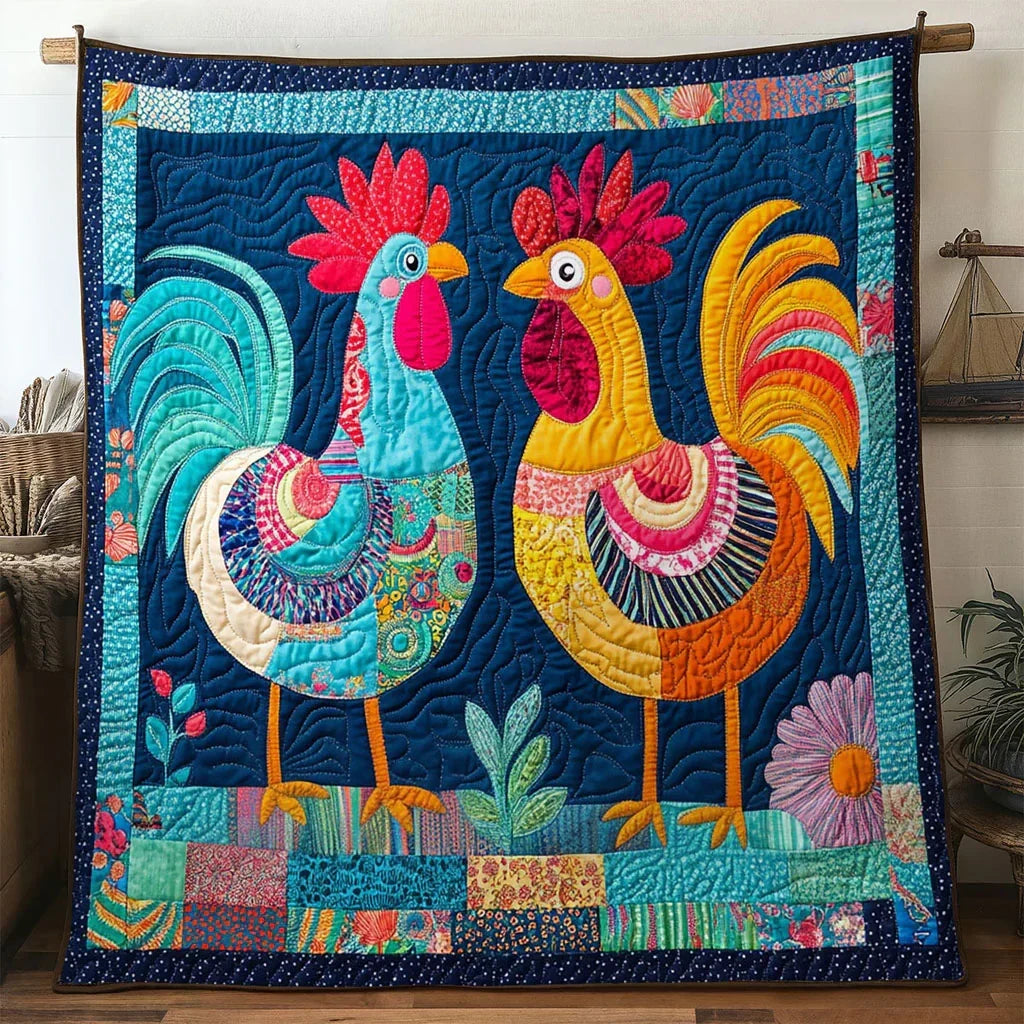 Color Dream Chicken Quilt Blanket