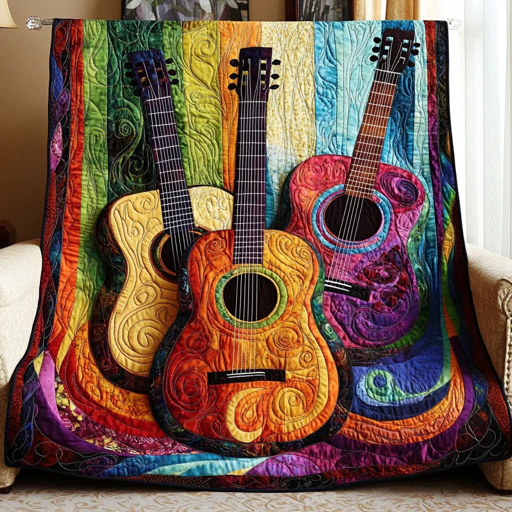 Colorful Chords Quilt Blanket