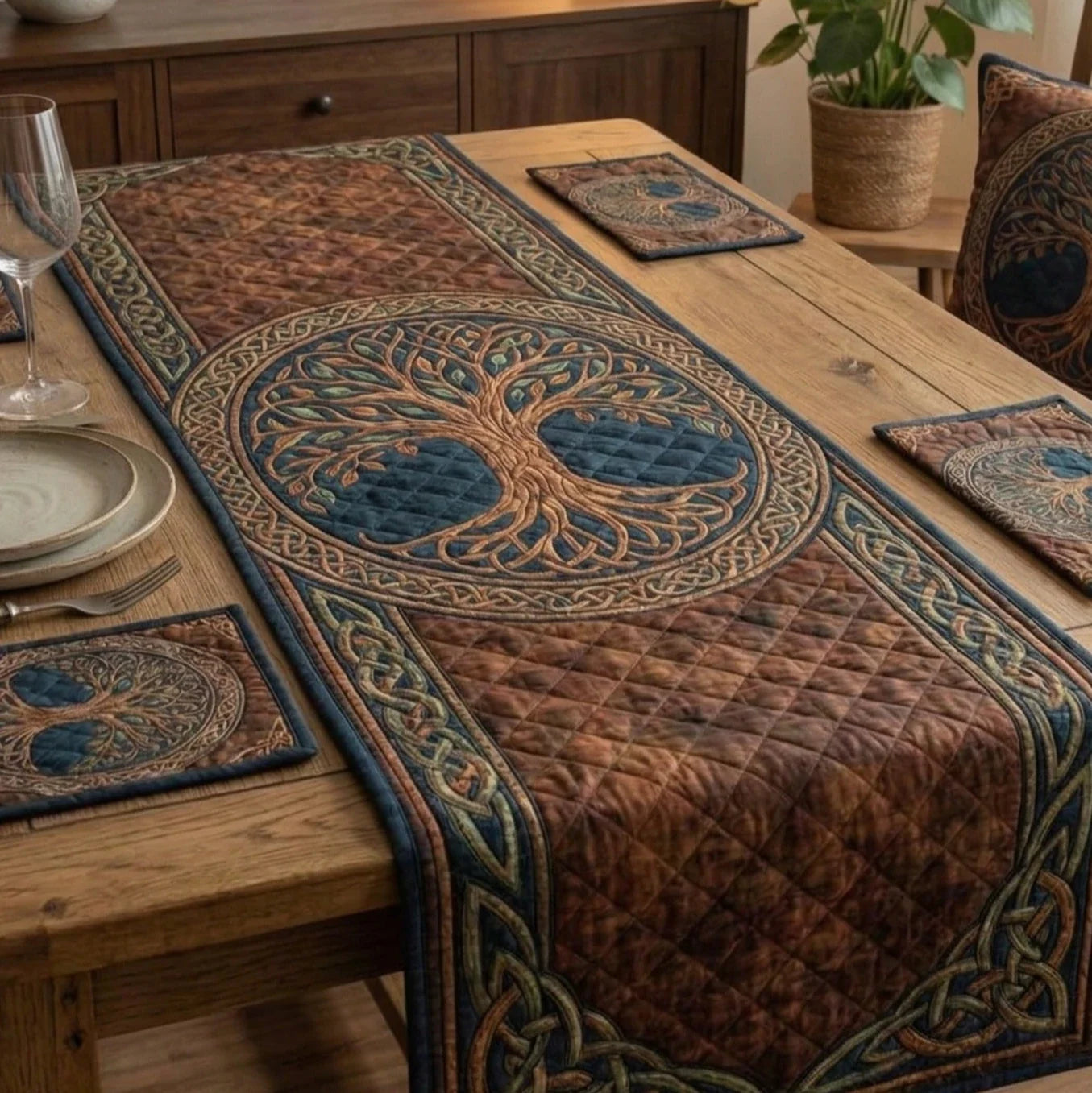 Cooper Roots Quilted Table Runner
