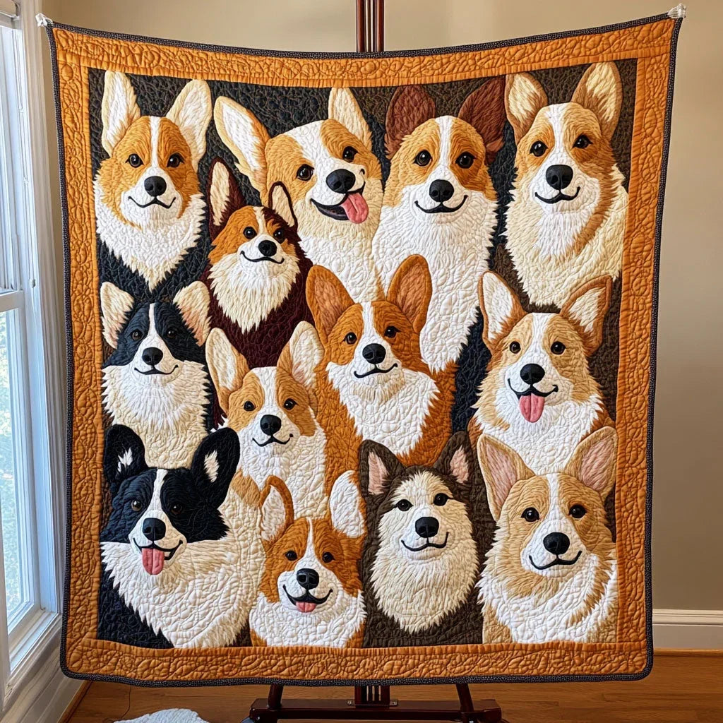 Corgi Charm Quilt Blanket