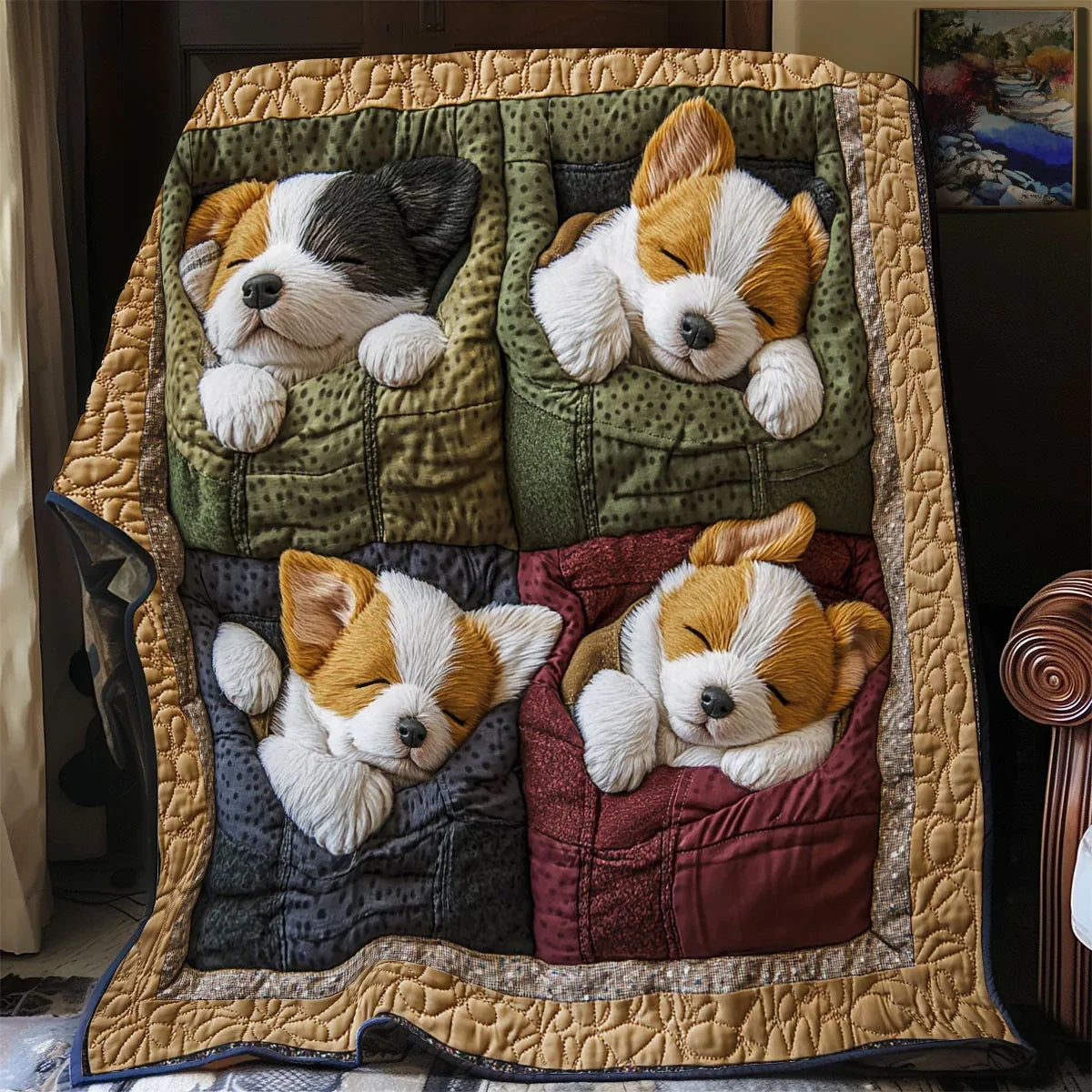 Corgi Cozy Quilt Blanket