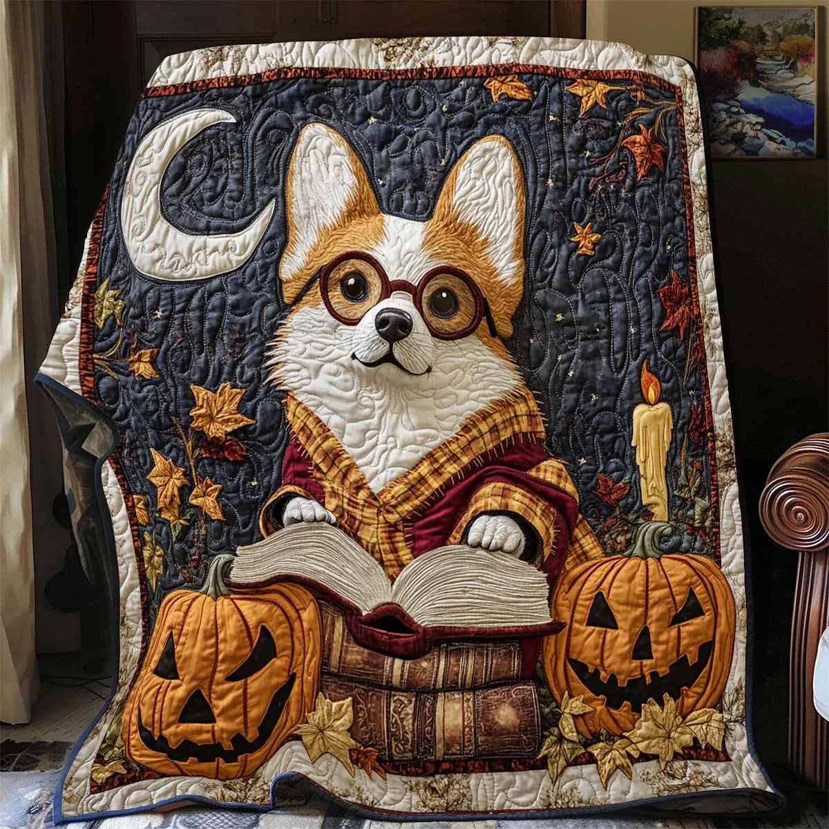 Corgi Enchant Quilt Blanket
