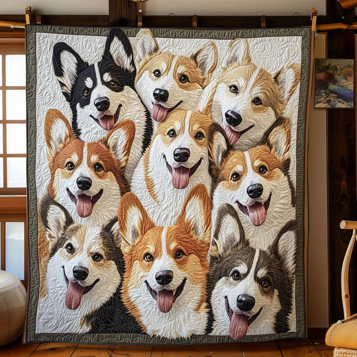 Corgi Parade Quilt Blanket