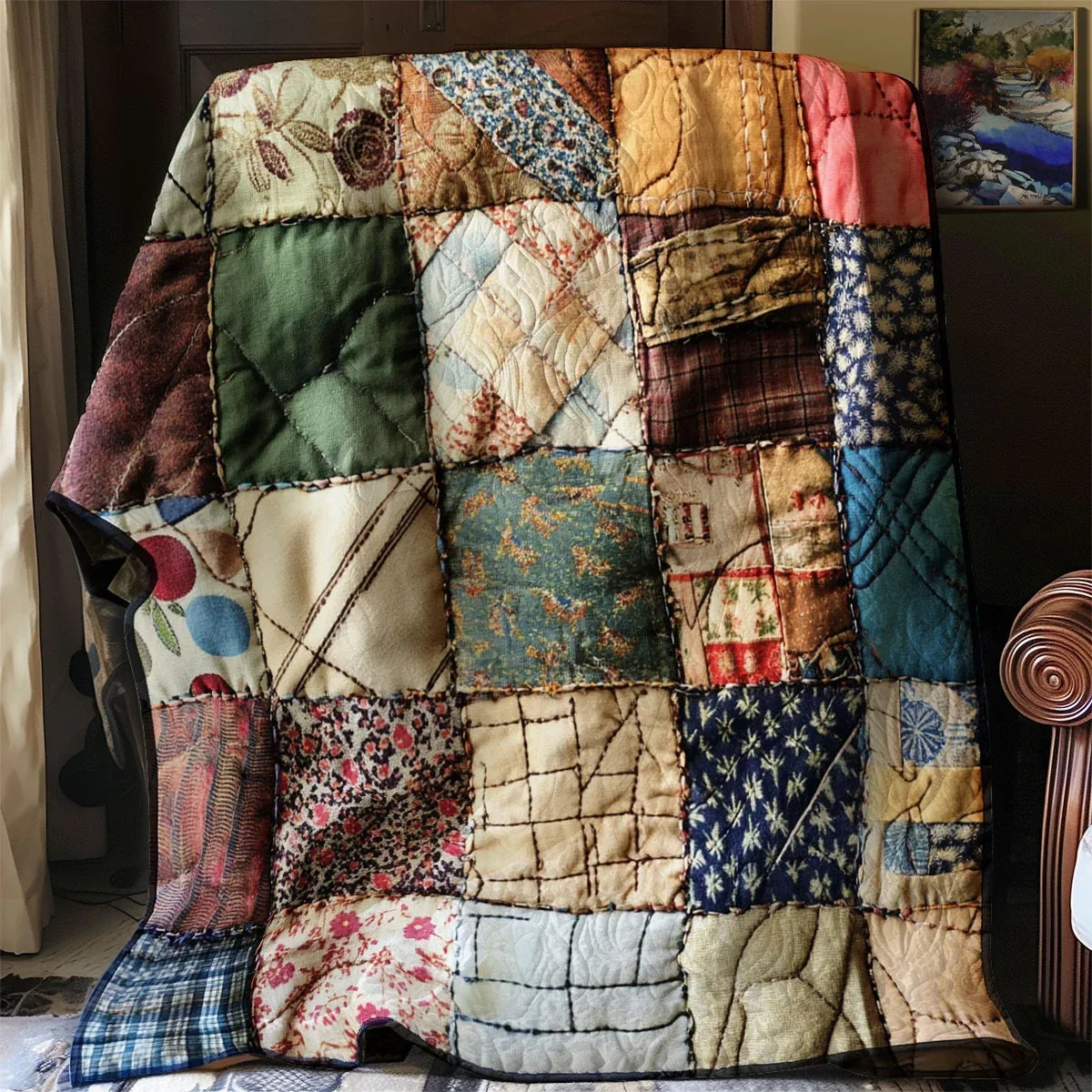 Cottage Vintage Patchwork Quilt Blanket