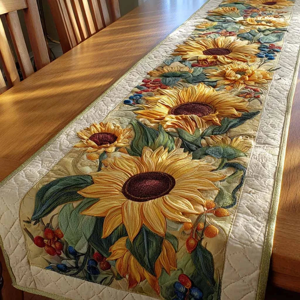Country Blossom Quilted Table Runner