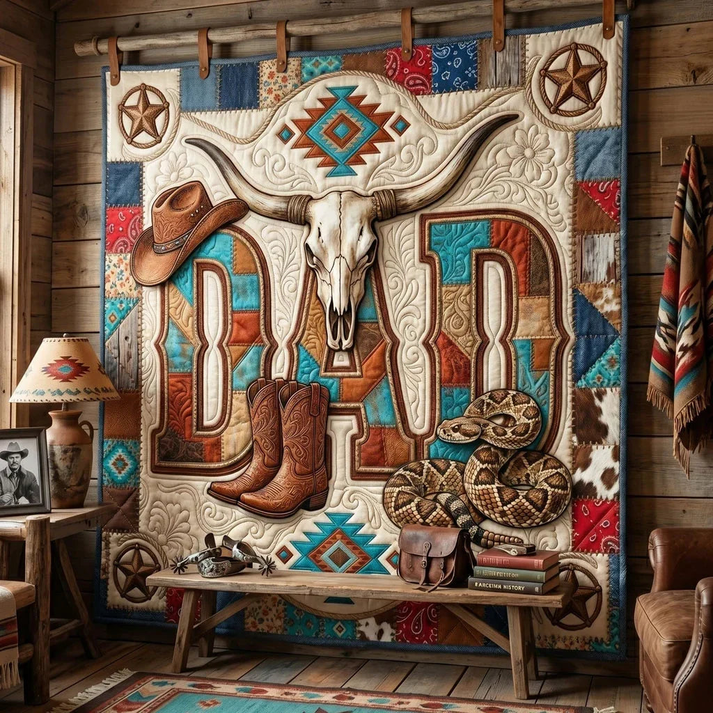 Cowboy Legacy Dad Quilt Blanket