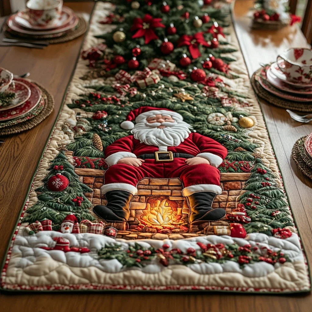 Cozy Claus Quilted Table Runner