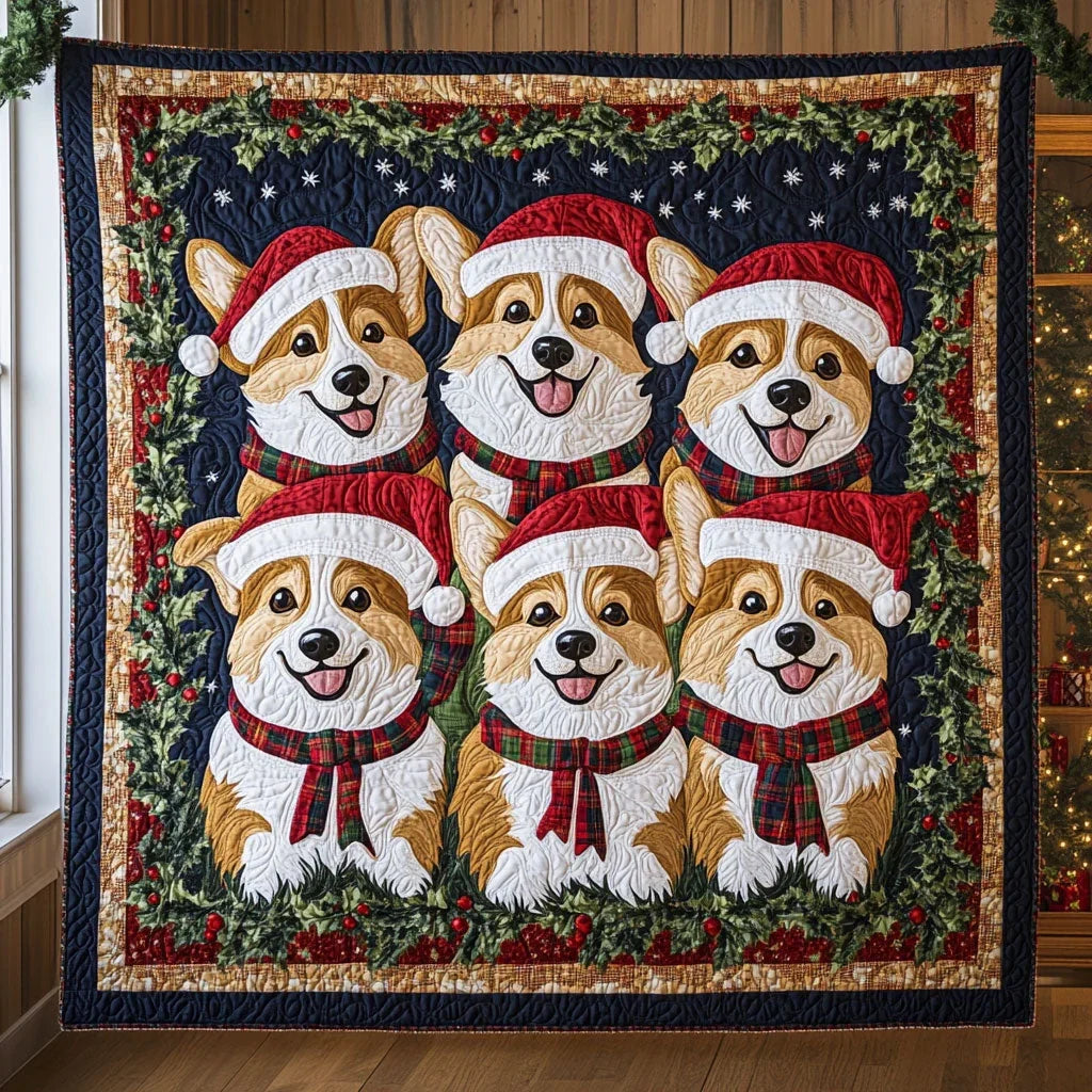 Cozy Corgi Quilt Blanket