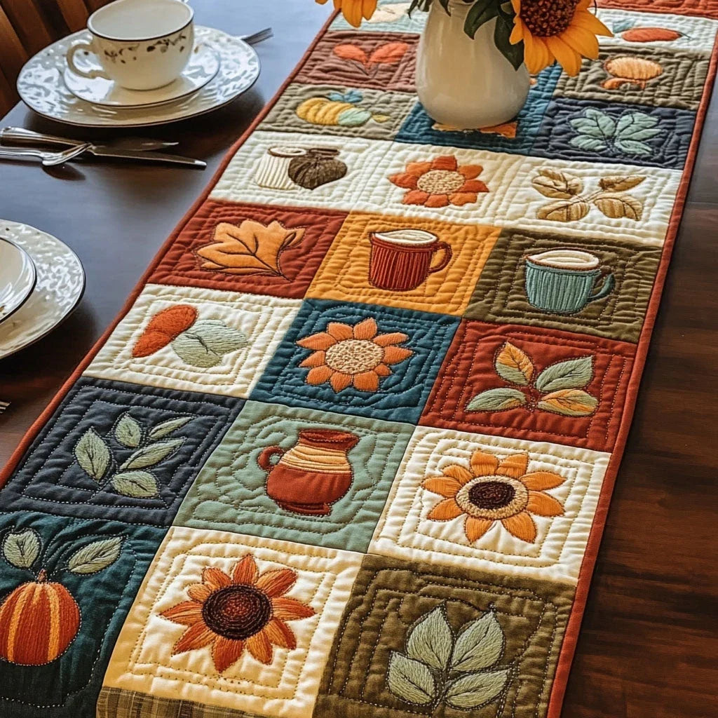 Cozy Ember Quilted Table Runner