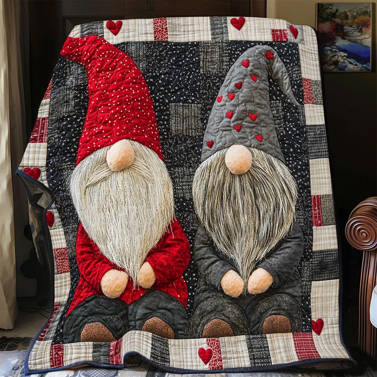 Cozy Gnomes Quilt Blanket