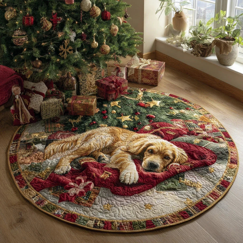Cozy Goldens Quilted Round Mat