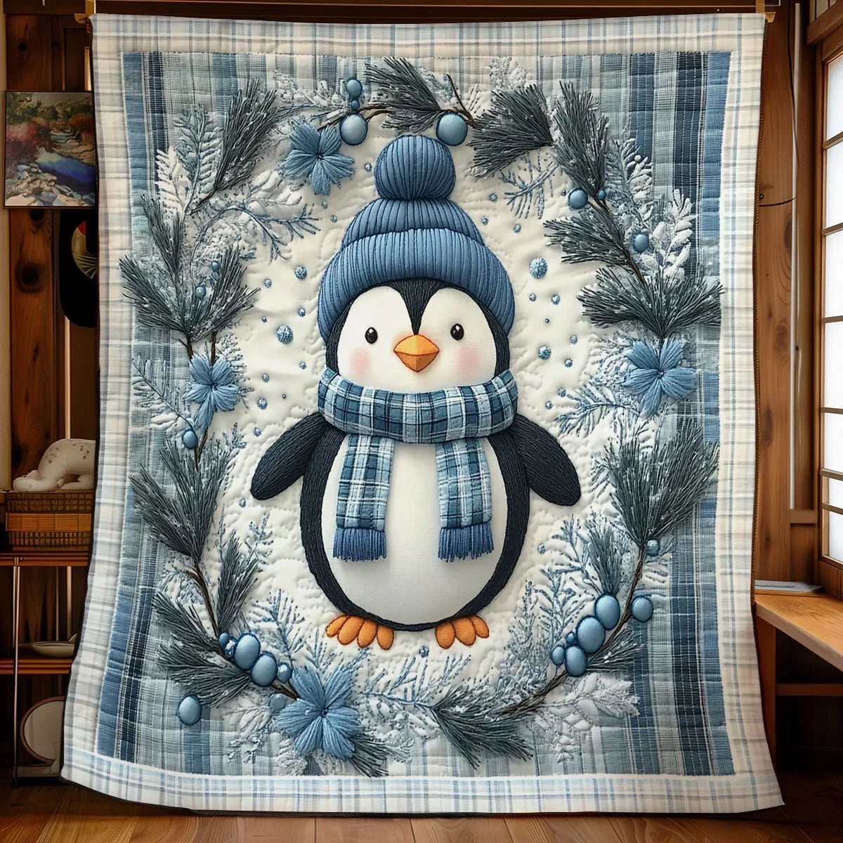 Cozy Penguin Quilt Blanket