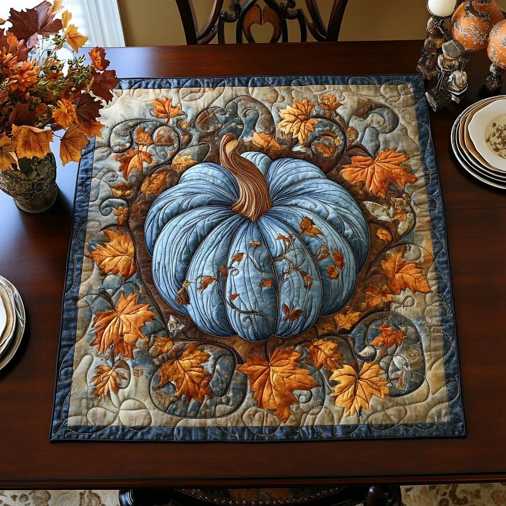 Cozy Pumpkin Quilted Table Topper