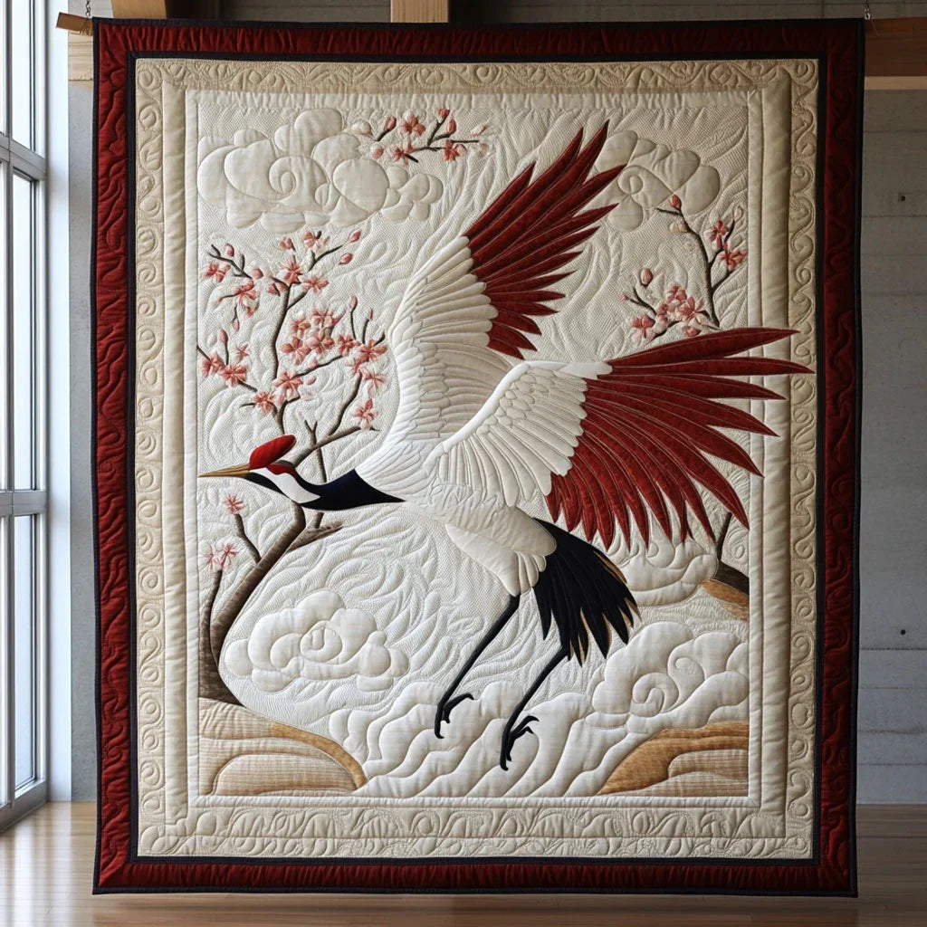 Crimson Flight Quilt Blanket