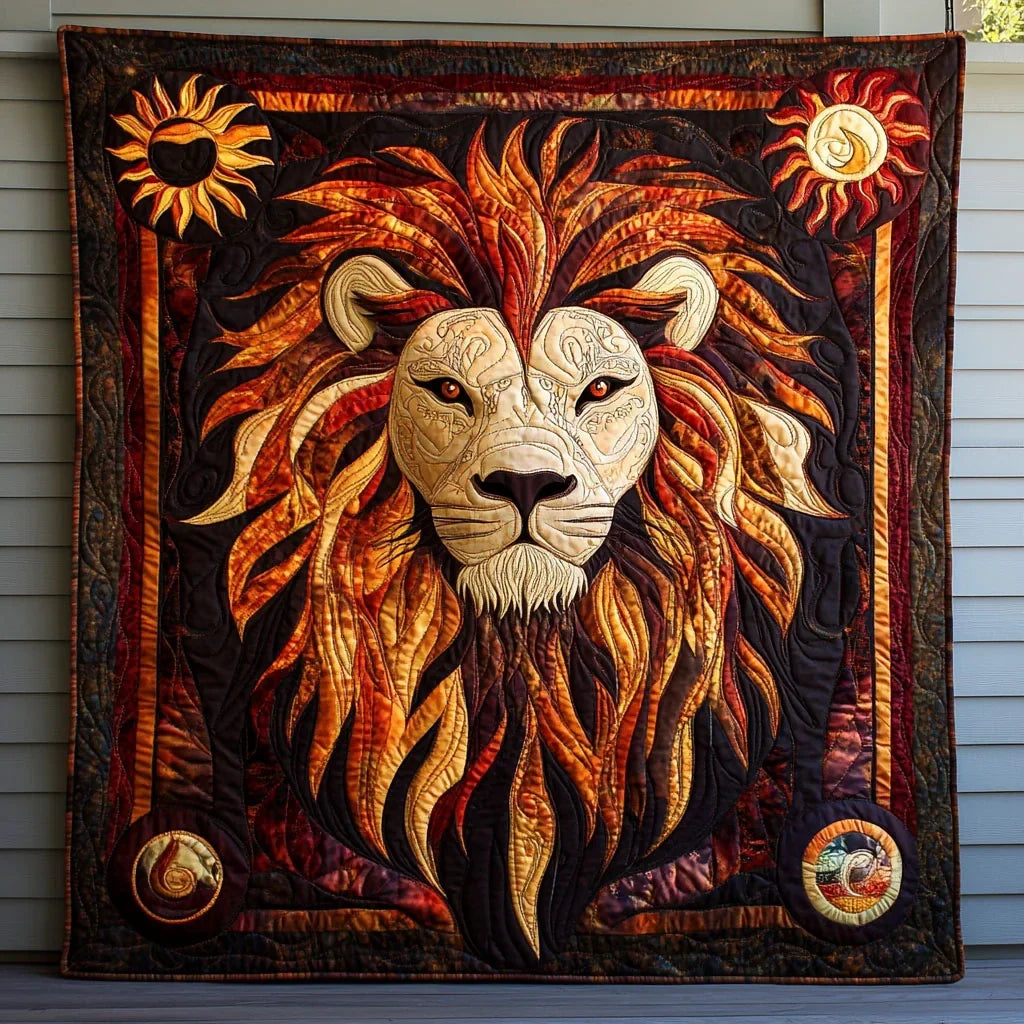 Crowned Flame Quilt Blanket