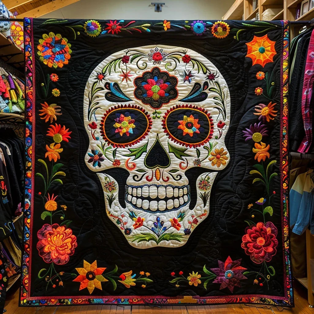 Crowned Skull Quilt Blanket