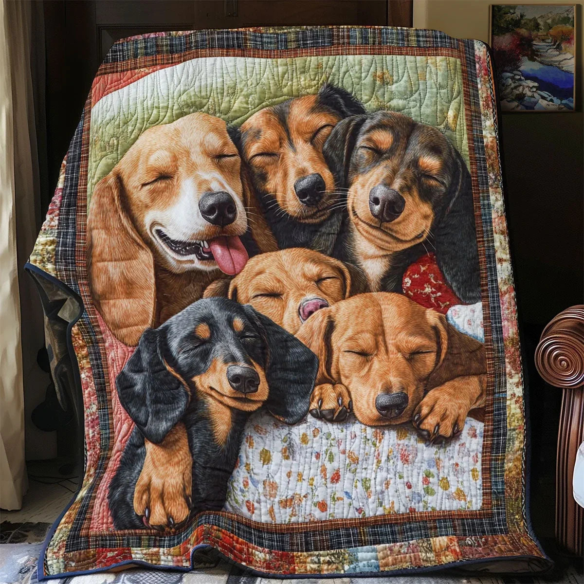 Cuddle Dachshund Quilt Blanket