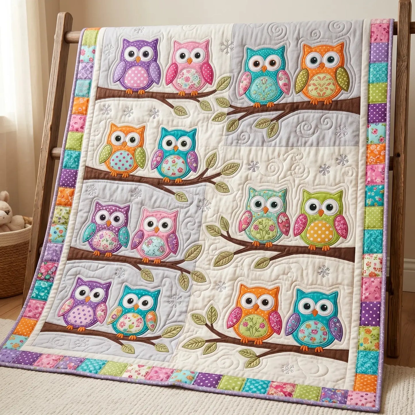 Cute Owl Quilt Blanket