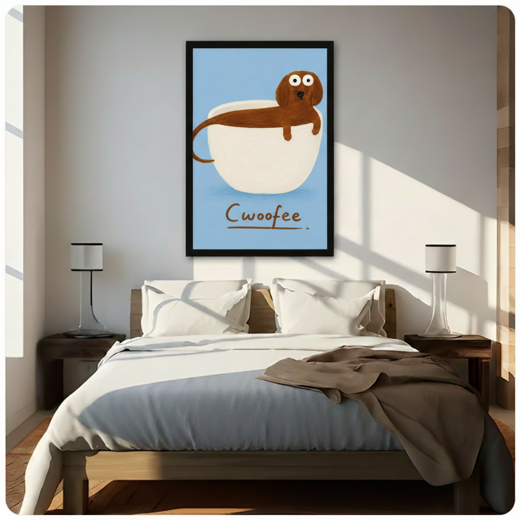 Cwoofee Dachshund Funny Dog Canvas Wall Art