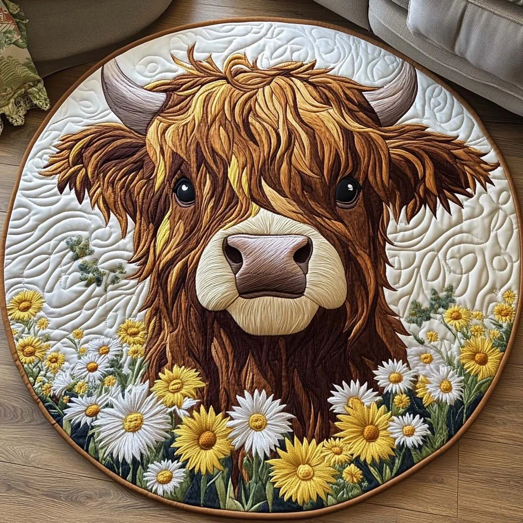 Daisy Delight Quilted Round Mat