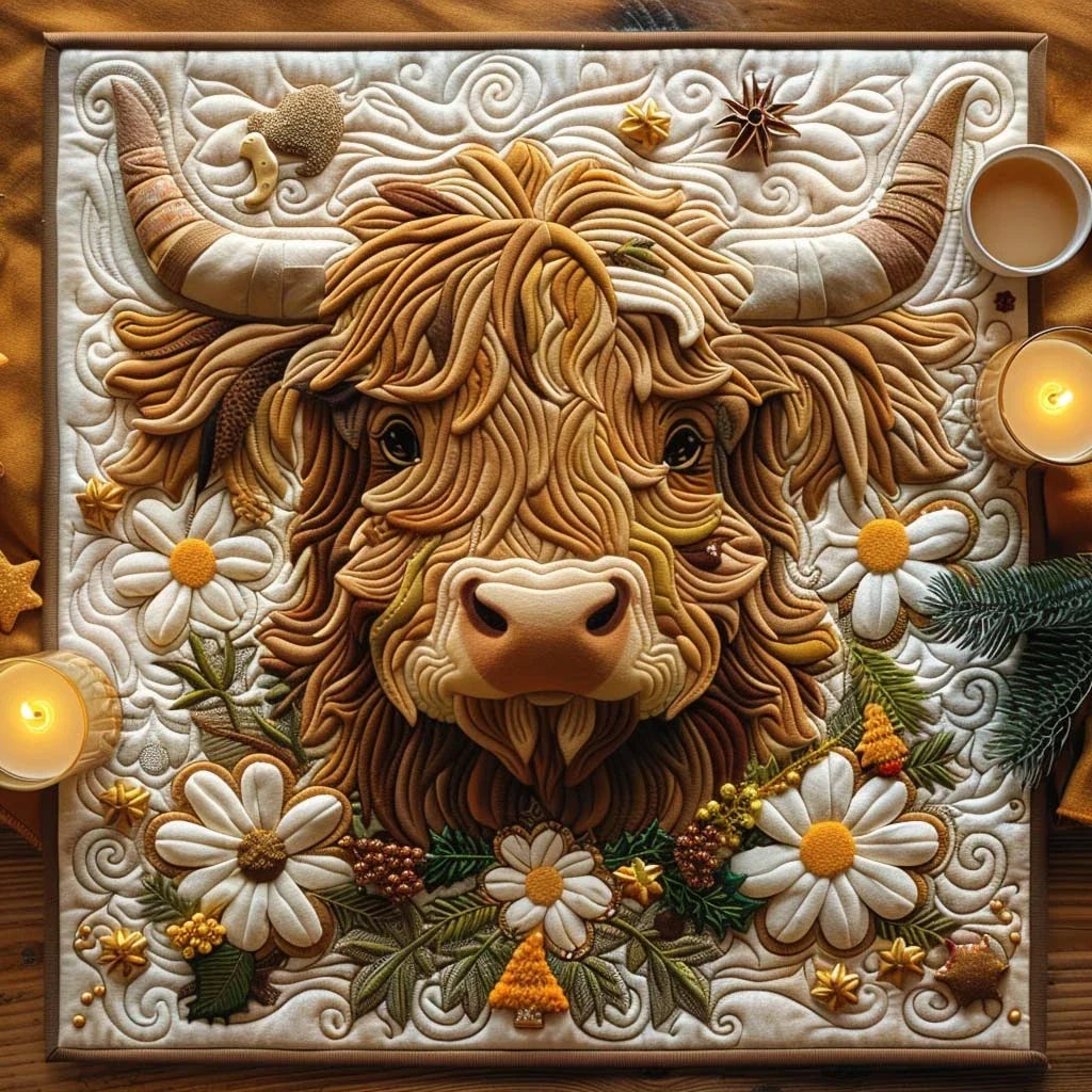 Daisy Highland Quilted Table Topper