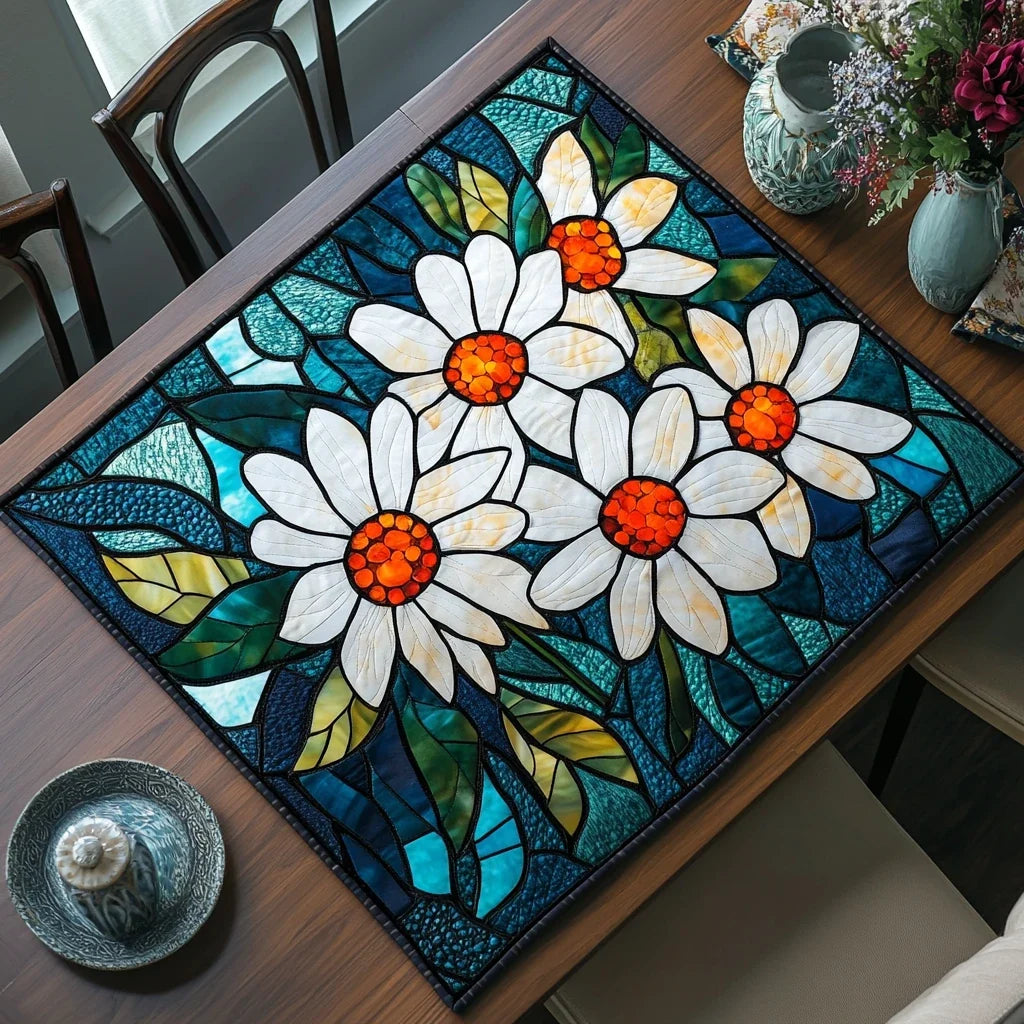 Daisy Meadow Quilted Table Topper