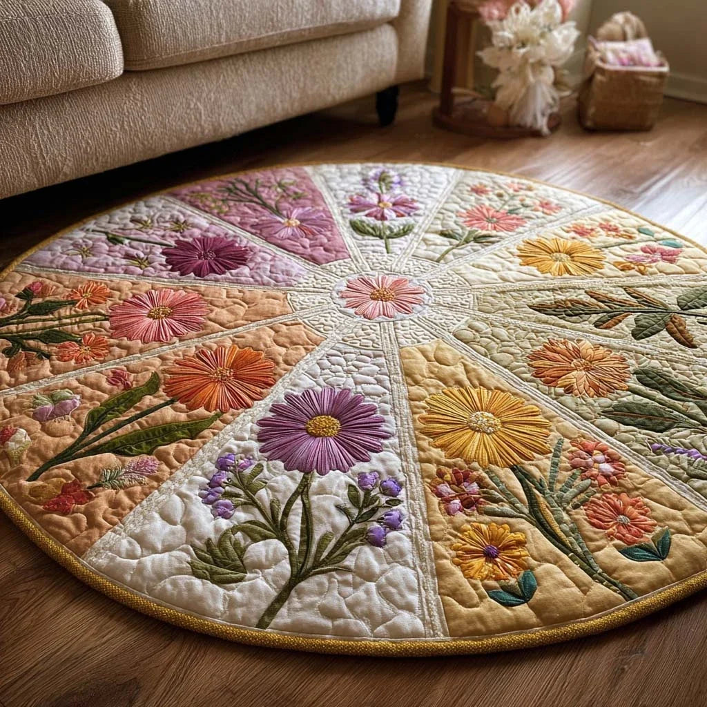 Daisy Whirl Quilted Round Mat