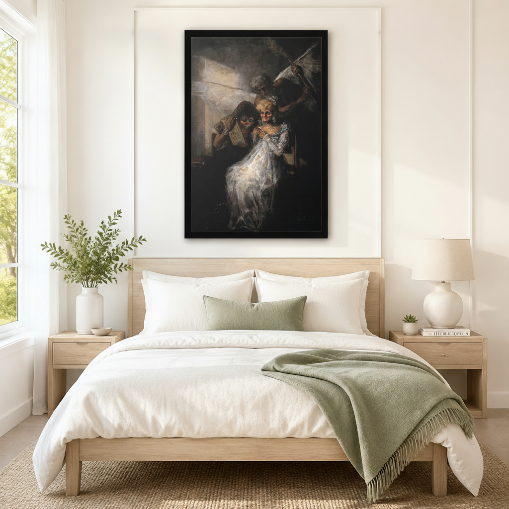 Goya Dark Baroque Masked Figure Canvas Art Wall Art