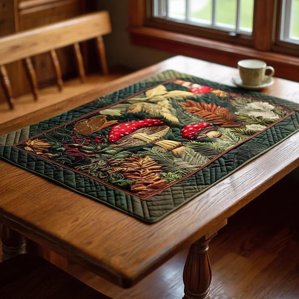 Darkwood Mushroom Quilted Table Topper