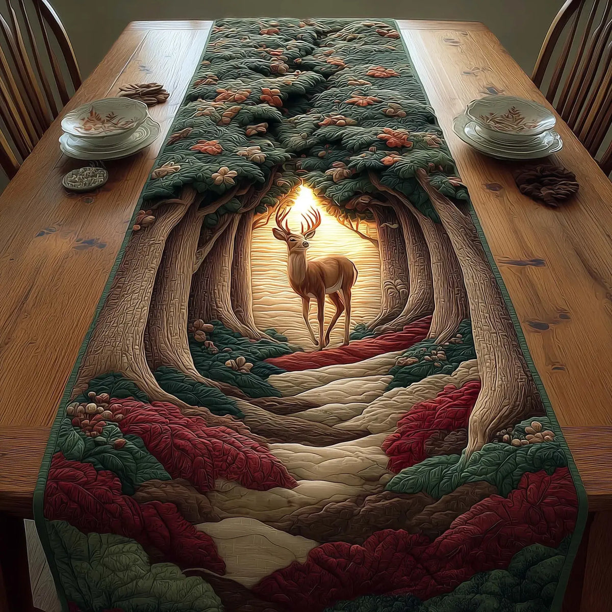 Deer Meadow Quilted Table Runner