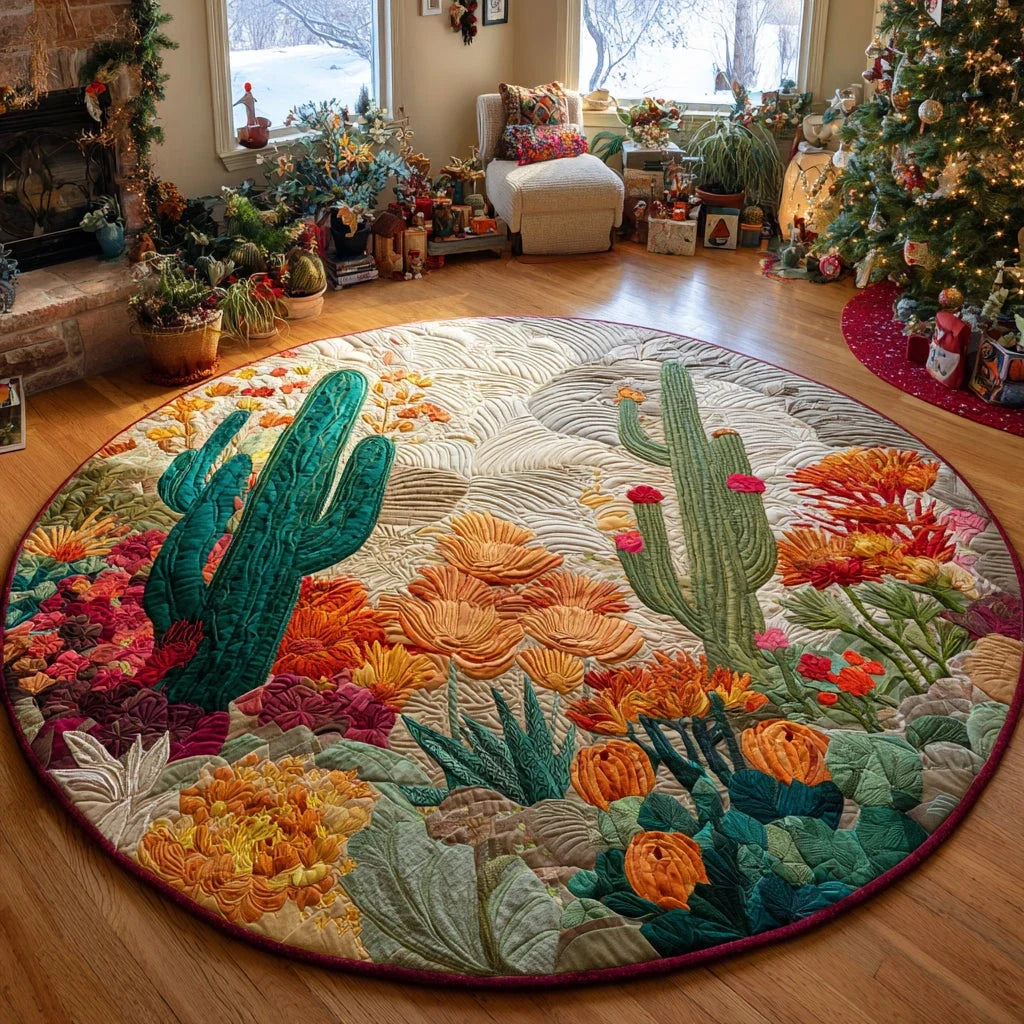 Desert Bloom Quilted Round Mat