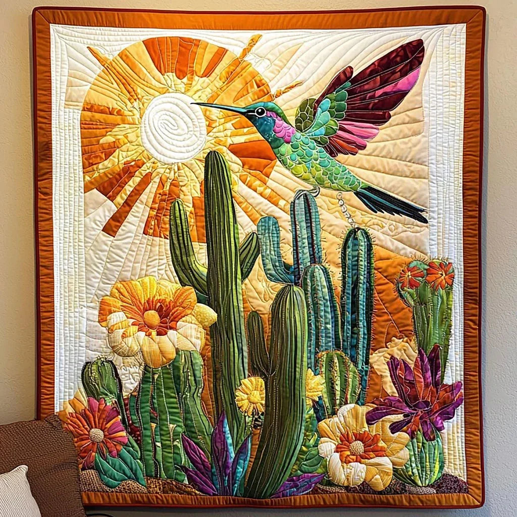 Desert Hummingbird Quilt Blanket