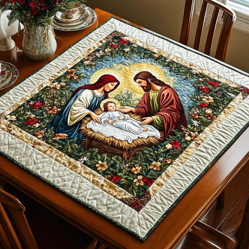 Divine Birth Quilted Table Topper