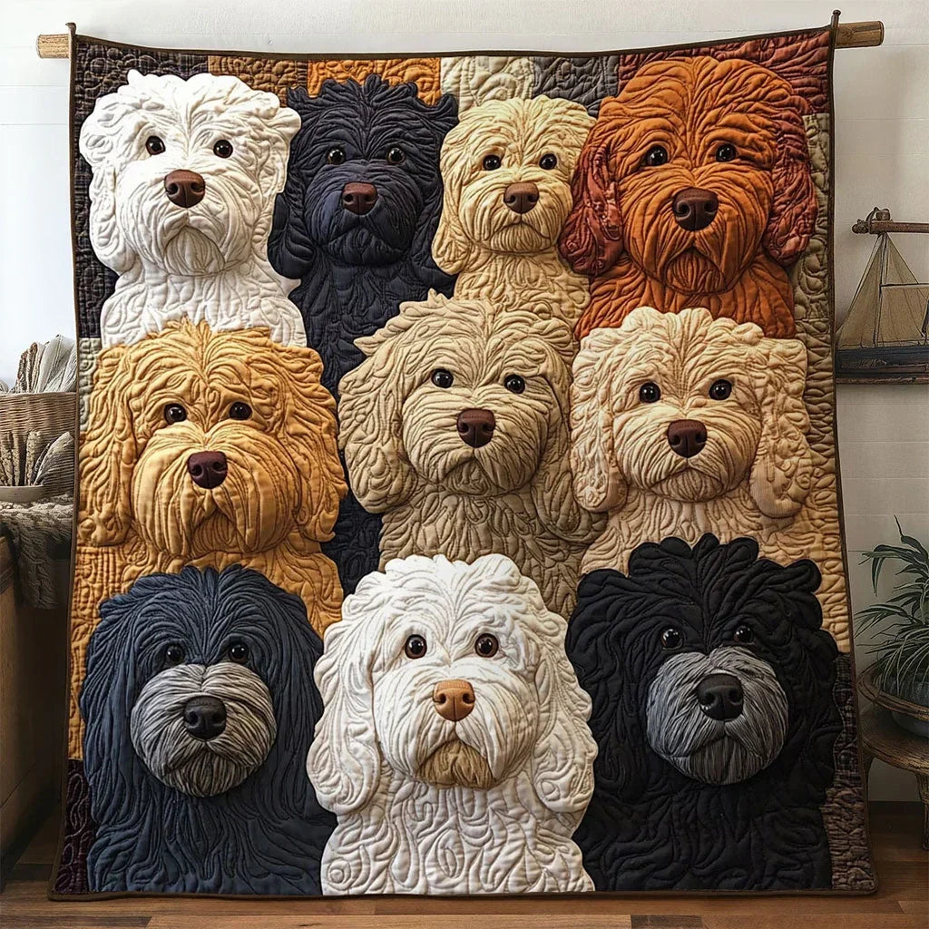 Dog Hug Circle Quilt Blanket