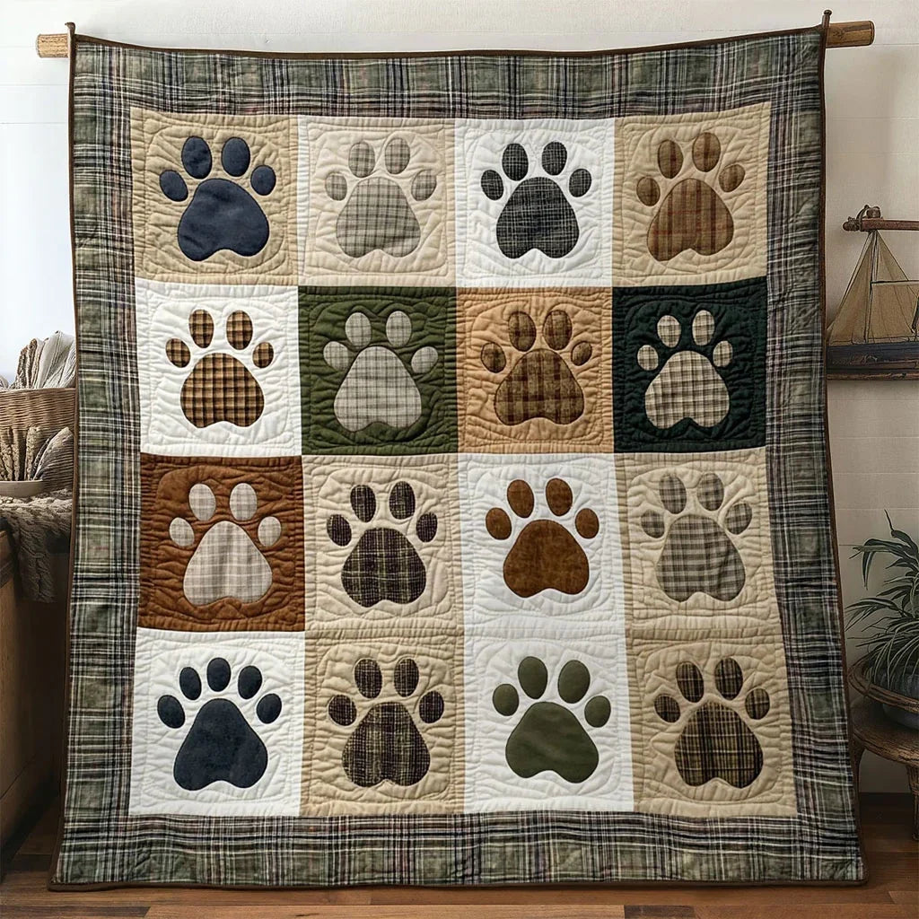 Dog Paw Comfort Quilt Blanket