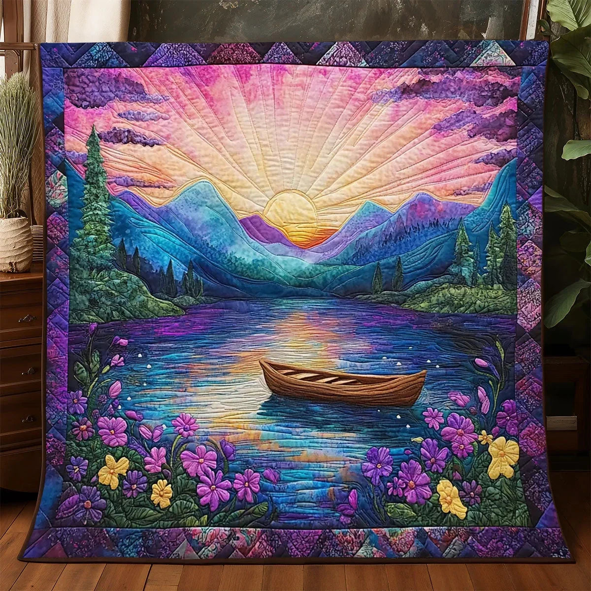 Dreamlike Tranquilt Boat Quilt Blanket
