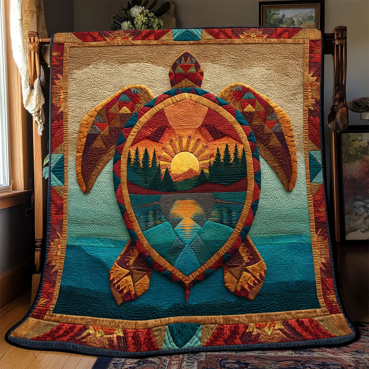 Earthwalker Turtle Quilt Blanket